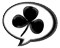 Logotipo del trébol de Malacates en blanco y negro
