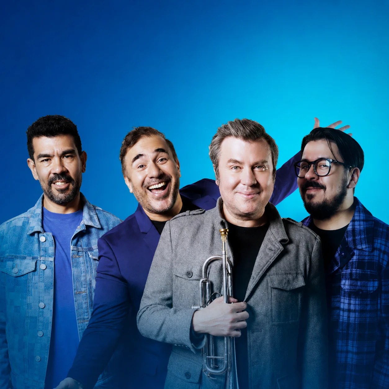 Los cuatro integrantes actuales de Malacates Trébol Shop